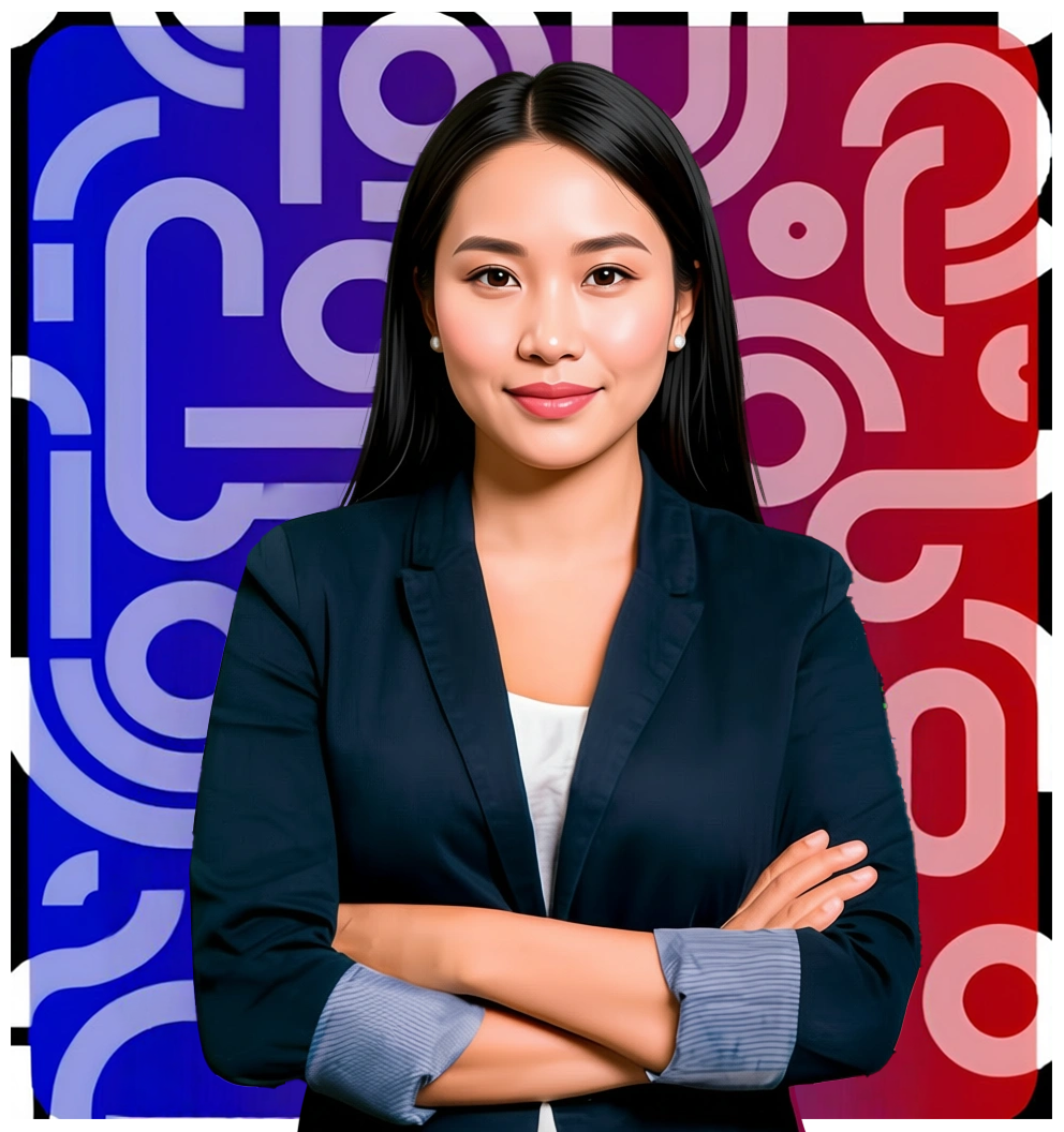 A collections specialist executive woman is holding her tablet.