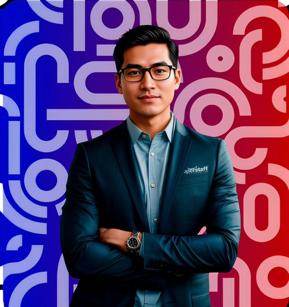 finance1 A financial analyst professional is posing with his hands on his waist.